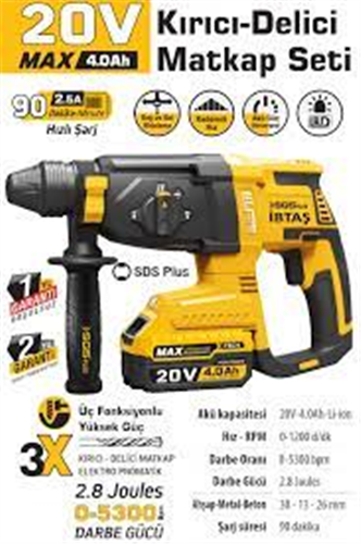 SGS AKÜLÜ ELEKTRO PNÖMATİK KIRICI DELİCİ  SETİ 20 VOLT (4.0 AH)